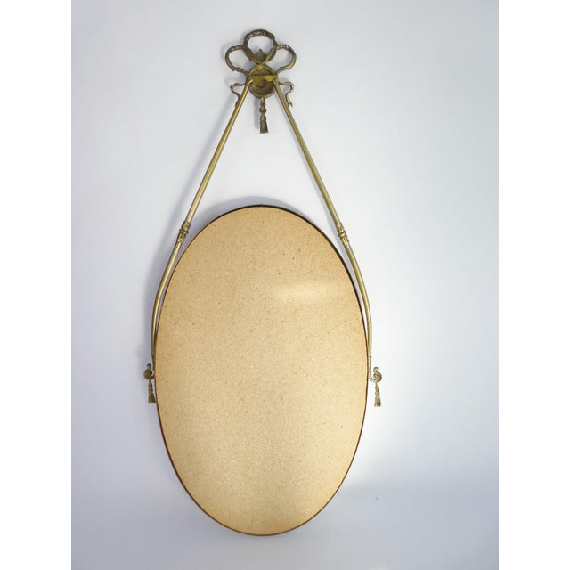 Vintage Italian Oval Brass Mirror, 1920s For Sale - Image 9 of 11