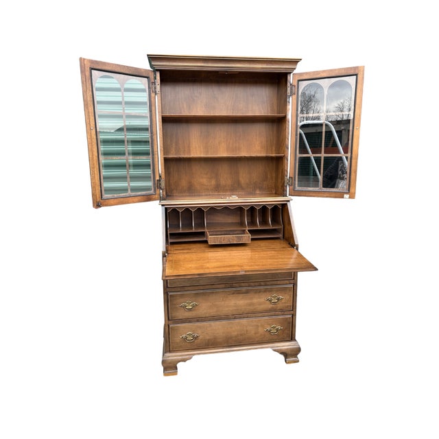 American Late 20th Century Jasper Cabinet Secretary Desk For Sale - Image 3 of 14