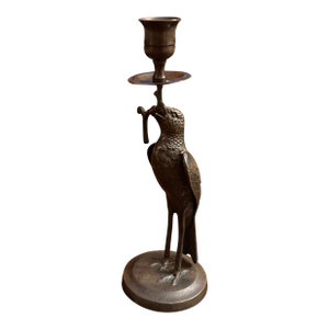 Mid 20th Century Bronze Bird With Twig Candlestick