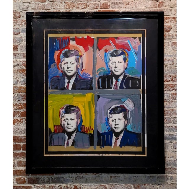 Peter Max - Portrait of JFK - 1989 Original Screenprint Original Limited edition four Portrait of JFK embellished...