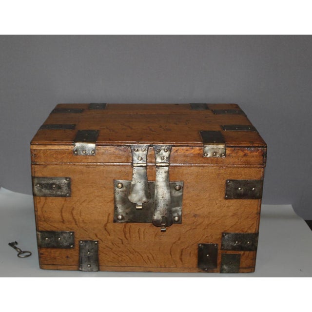 Oak Chest with Iron Bands, 18th Century For Sale - Image 11 of 11