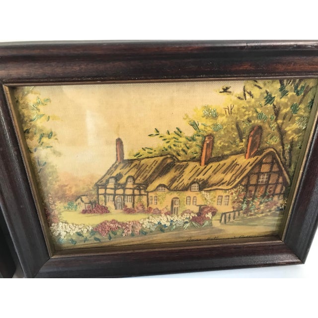 Mixed Media Textile and Needlework English Scenes a Pair Chairish