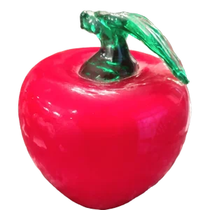 Extra Large Murano Glass Red Apple Green Stem Sculpture