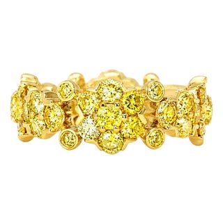 Mid 20th Century 14k Yellow Gold Diamond Eternity Infinity Wedding Band Ring Estate, Sze 7.25 For Sale