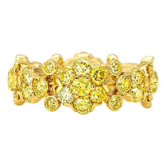 Mid 20th Century 14k Yellow Gold Diamond Eternity Infinity Wedding Band Ring Estate, Sze 7.25 For Sale