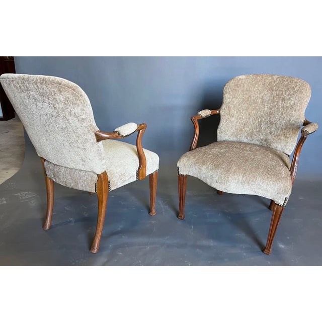 Traditional Handsome Pair of 19th Century Georgian Style Armchairs '2 Pair Available' For Sale - Image 3 of 10