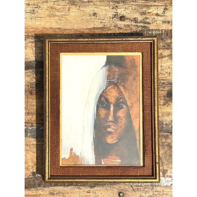 Vintage Original Abstract Portrait of Woman For Sale - Image 10 of 12