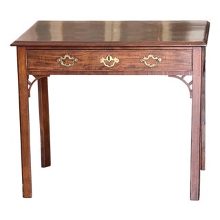 Late 18th Century George III Mahogany Side Table With Pierced Brackets For Sale