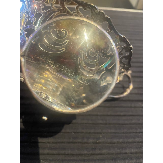 Antique Set of 10 Sterling Silver Dessert Set With Spoons & Clambroth Inserts For Sale - Image 9 of 10