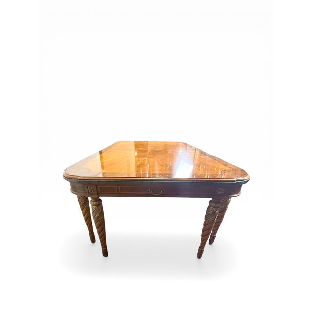An impressive and architecturally striking dining table from Henredon’s Grand Provenance collection, reflecting the...