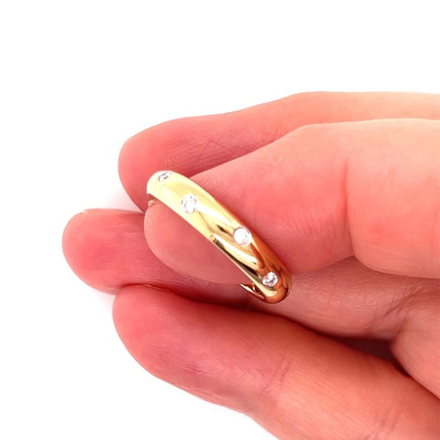 Metal Tiffany & Co. Etoile Diamond 18k Gold Platinum Band Ring - Size 7.5 For Sale - Image 7 of 7