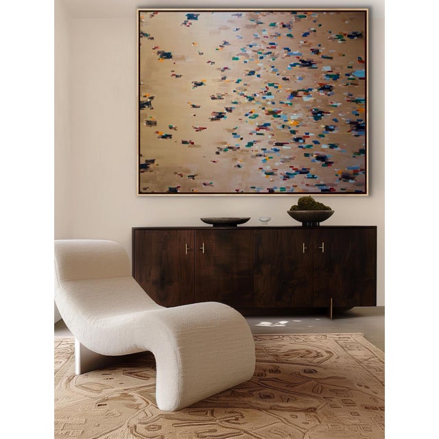 Textile Large Abstract Acrylic Painting Titled Concerto For Sale - Image 7 of 10