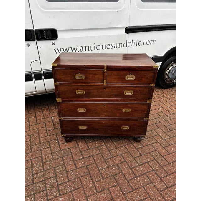 Victorian Campaign Chest in Wood For Sale - Image 9 of 15