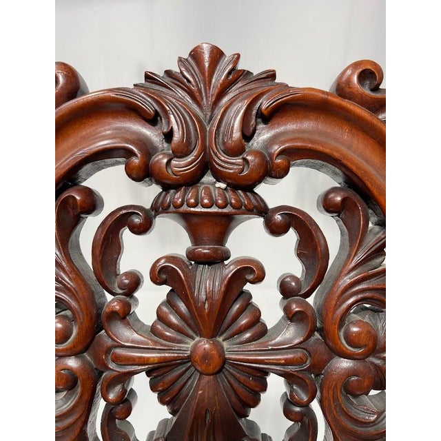 Brown Napoleon III Chaise Lounge in Carved Mahogany, 1800s For Sale - Image 8 of 15
