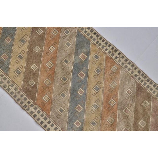 1950s Colorful Diagonal Stripe Runner For Sale - Image 4 of 9