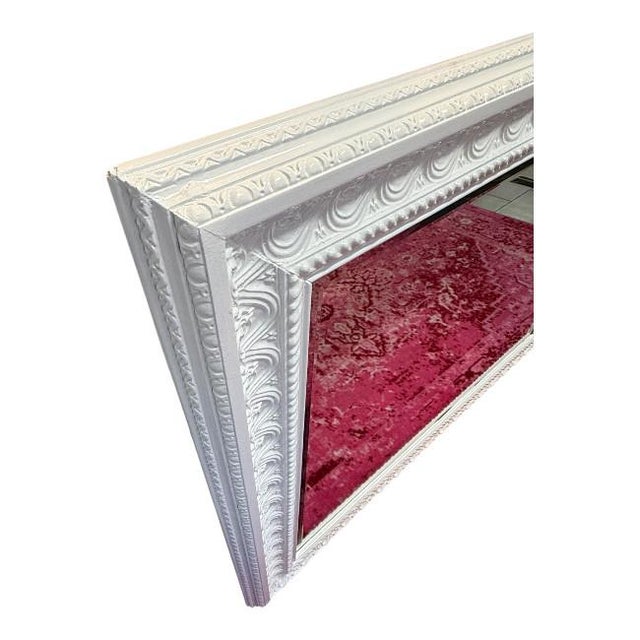 Ornate White Wall Mirror For Sale In West Palm - Image 6 of 6