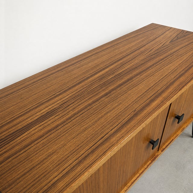 Brown Vintage Teak Lowboard from MDK, Belgium, 1960s For Sale - Image 8 of 10