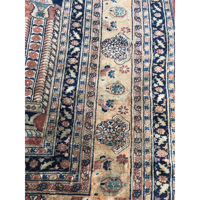 Textile Silk Tabriz Prayer Rug For Sale - Image 7 of 18