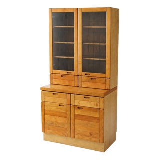Vintage Danish Glass-Fronted Oak Display Cabinet from Vantinge Mobelindustri, 1970s For Sale