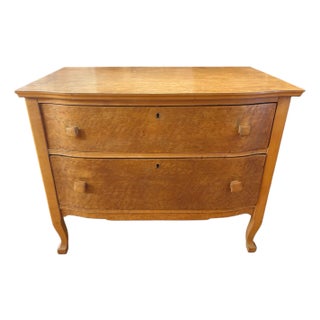 1990s 2 Drawer Birdseye Maple Dresser For Sale