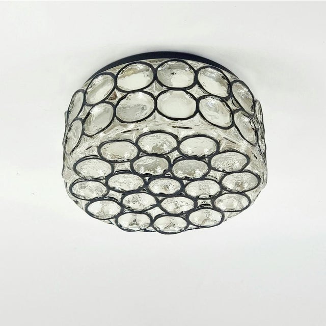 Mid-Century Modern Glass Flush Mount from Limburg, Germany, 1970s For Sale - Image 10 of 10