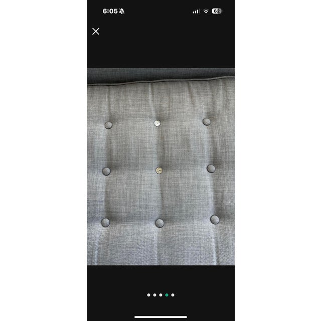 Textile Custom Made Mid Century Modern Style Sofa For Sale - Image 7 of 7