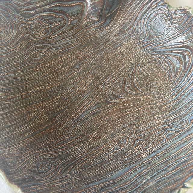 Katie Jae Faux Bois Decorative Ceramic Dish For Sale - Image 4 of 6