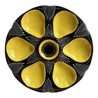 Vintage French Oyster Plate by Quimper For Sale