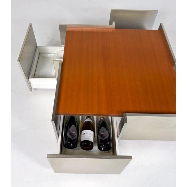 Mid-Century Modern Coffee Table Wood and Metal, Italy, 1970s
