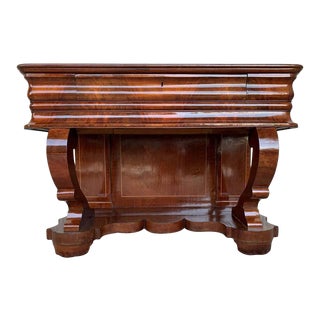 Early Biedermeier Period Walnut Console Table With Drawer, Austria, Circa 1830 For Sale