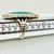 1970s Vintage Southwestern Navajo Elongated Oval Turquoise & Sterling Ring, Artist Signed, Size 7.75 For Sale - Image 9 of 9