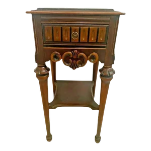 1910s Antique Italian Table Two Tier Plant Stand Jardiniere With Bottom Shelf