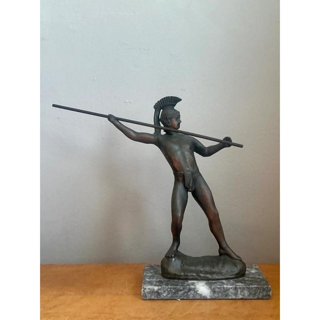Vintage Sculptural Metal Warrior Figure For Sale - Image 10 of 13