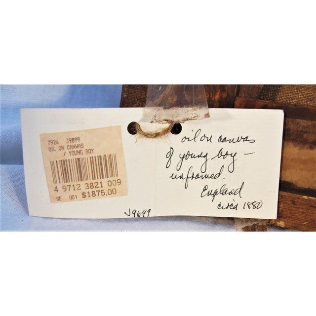 Antique English Oil Painting of a Young Boy 1880 For Sale In San Francisco - Image 6 of 6