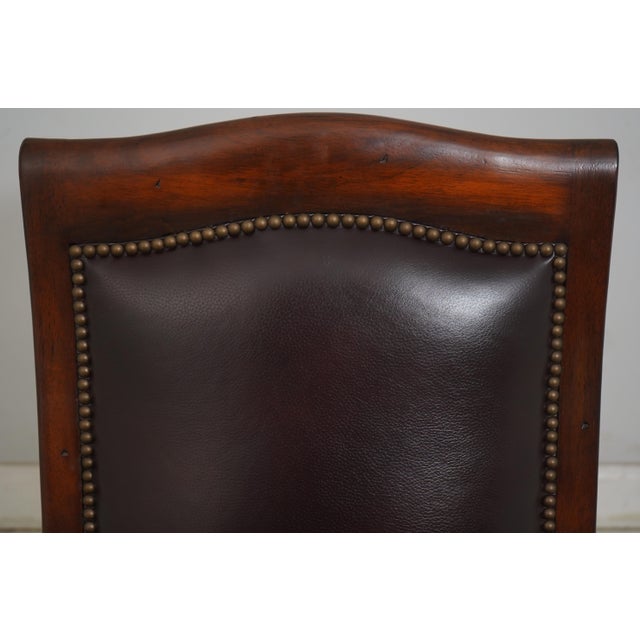 1990s Maitland Smith Leather Office Chair Model 1015 For Sale - Image 5 of 12