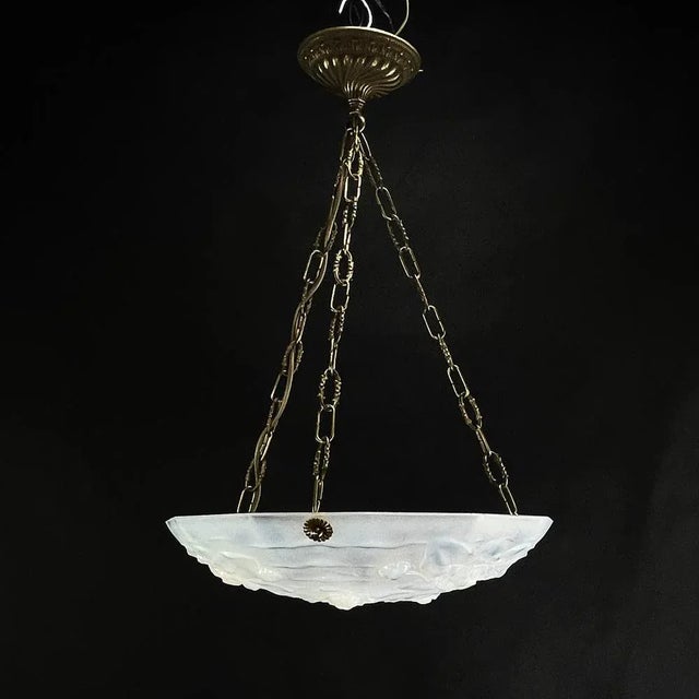Art Deco Ceiling Lamp in Opaline Glass, 1920s-1930s For Sale - Image 3 of 11
