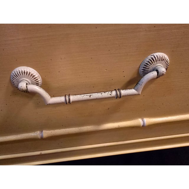 1970s Thomasville Allegro Yellow Faux Bamboo Dresser, Attributed For Sale - Image 9 of 17