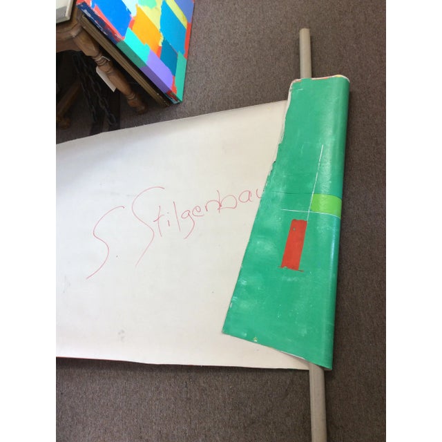 Good Size Original Abstract Painting on Heavy 36” by 59” Unstretched Canvas. This piece of modern art can be rolled up and...