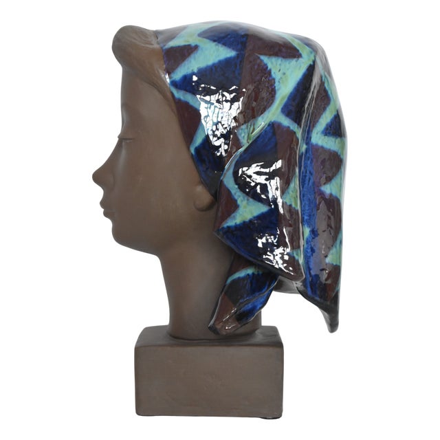 Bust by Johannes Hedegaard for Aluminia For Sale