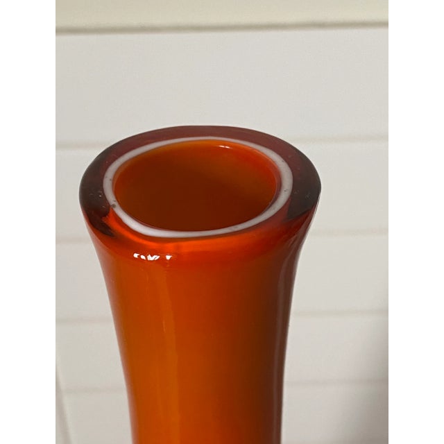 Mid-Century Modern Mid 20th Century Monumental Mid-Century Modern Empoli Hand Blown Cased Glass Bottle For Sale - Image 3 of 6