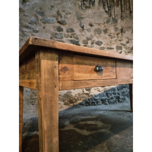 Antique French Dining Table or Worktable with Drawers, 1900s For Sale - Image 9 of 18