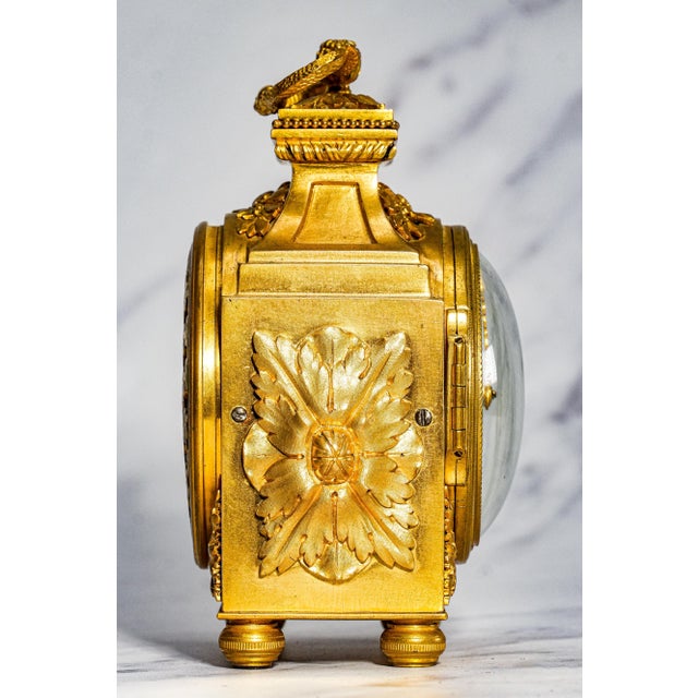 Amazing Antique French Gold Ormolu Bronze Mantel Clock Mougin Dutertre Paris Louis XVI Neoclassical Style Home Decor For Sale - Image 10 of 16