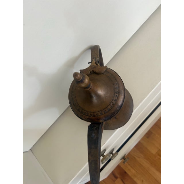 Metal Antique 19th Century Middle Eastern Dallah Arabic Brass Coffee Pot For Sale - Image 7 of 11