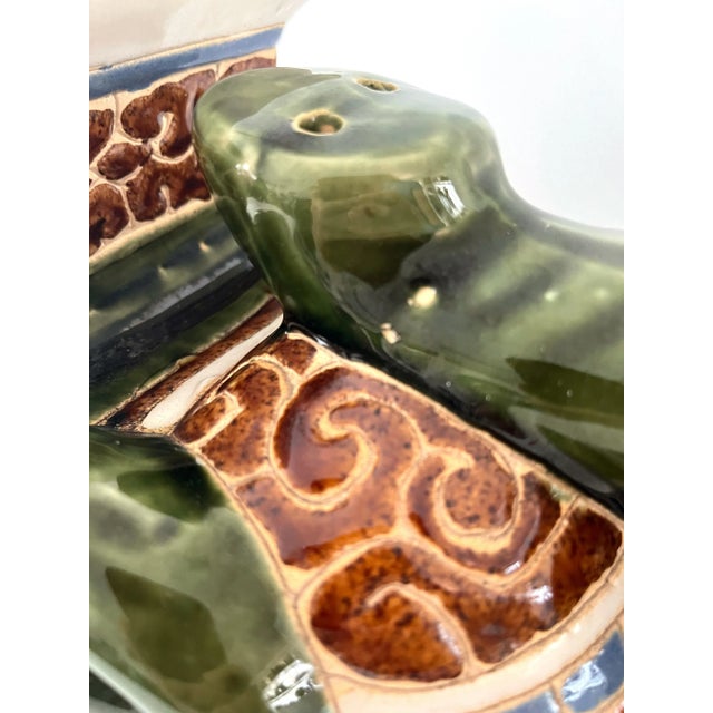 Mid Century Ceramic Elephant Garden Stool or Plant Stand For Sale - Image 11 of 12