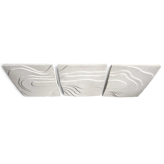 Modern Plaster Triptych Wall Art For Sale - Image 4 of 7