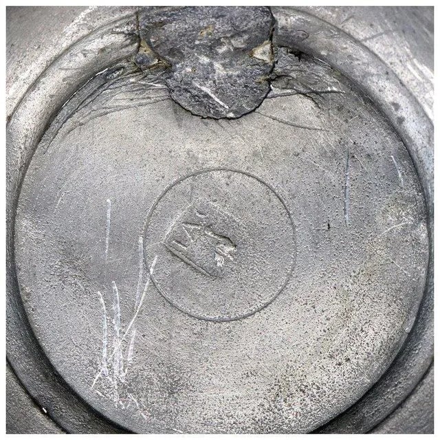 German Westerwald Pewter Mounted Stoneware Pottery Tankard For Sale - Image 10 of 11