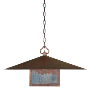 Vintage Large Square Arts & Crafts Copper Pendant