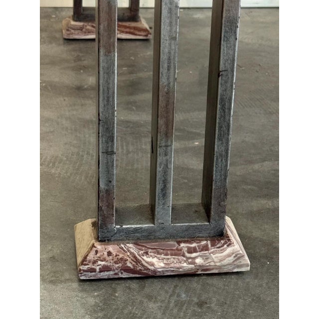 French Art Deco Marble and Iron Coffee Table For Sale - Image 10 of 10