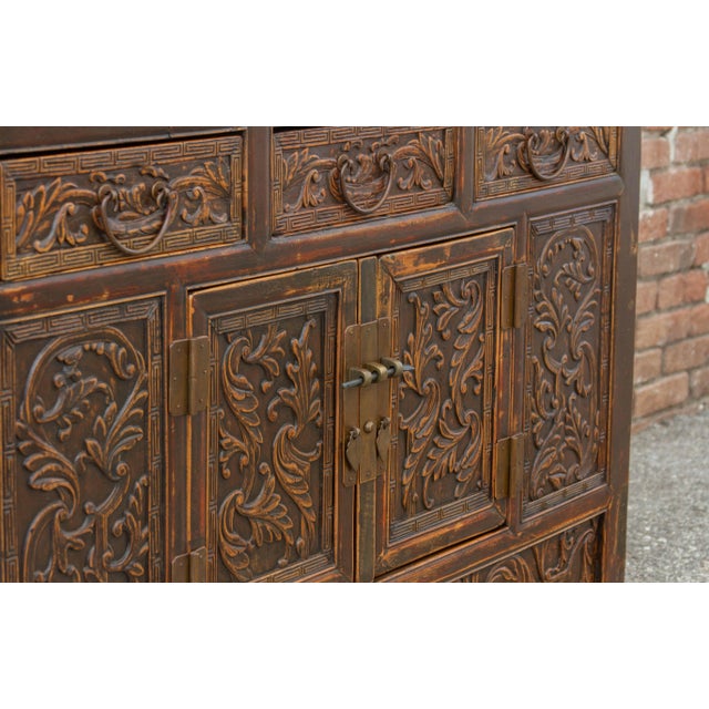 19th Century Carved Chinese Carved Buffet For Sale - Image 12 of 13