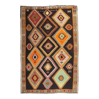 Mid 20th Century Vintage Colorful Large Scale Geometric Kilim - 8'2" x 12'5" For Sale